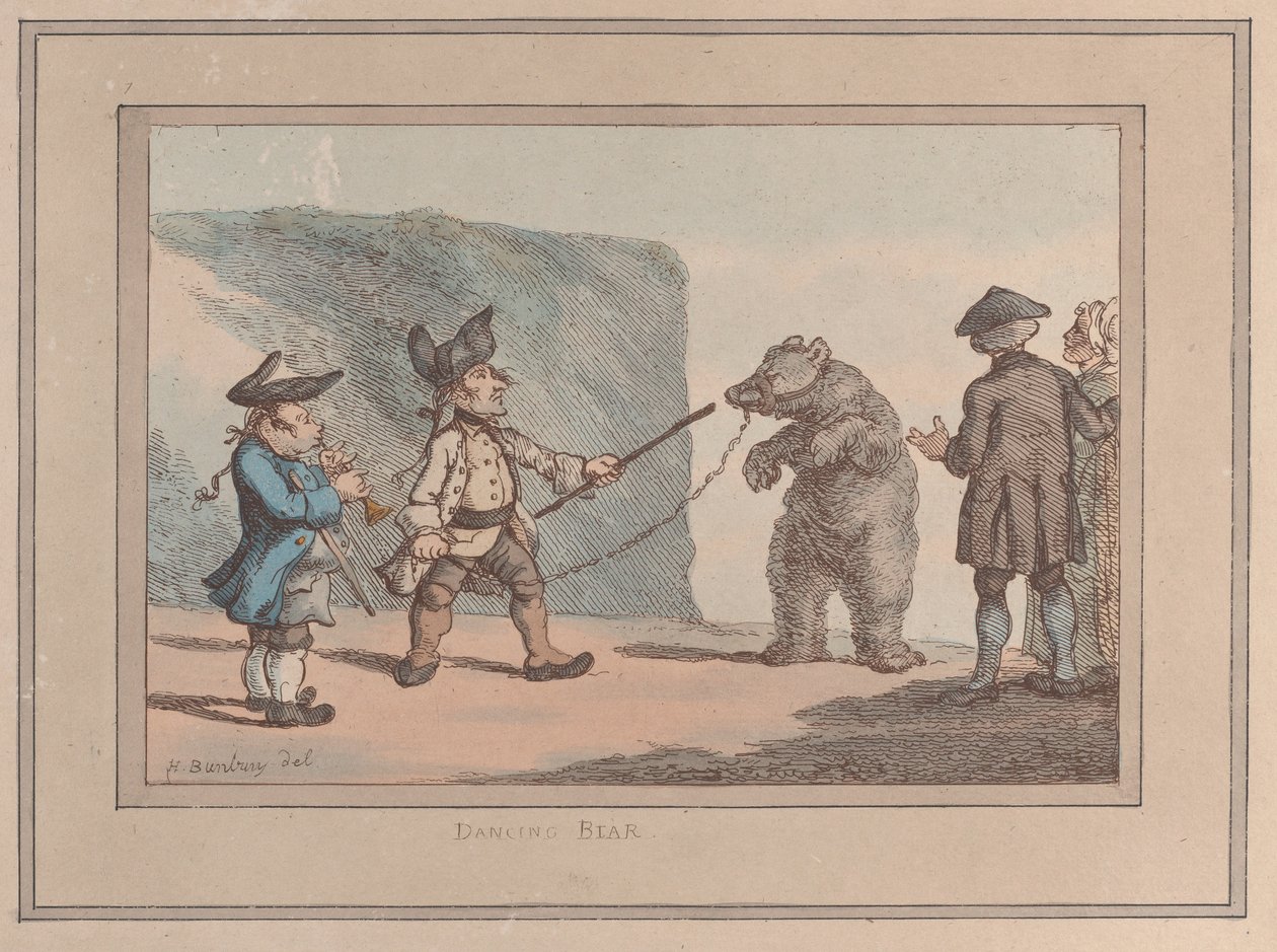 En dansende bjørn, 1800-1827., 1800-1827. av Thomas Rowlandson