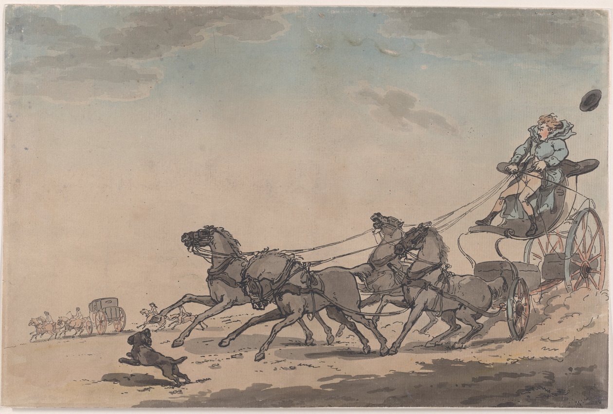 En fire-i-hånd, eller The Runaway Carriage, 1791-93., 1791-93. av Thomas Rowlandson