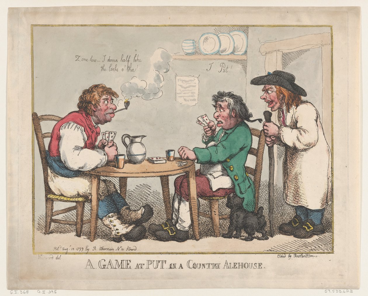 A Game at Put in a Country Alehouse, 10. august 1799., 10. august 1799. av Thomas Rowlandson