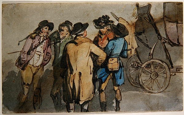 En gruppe figurer (akvarell på papir) av Thomas Rowlandson
