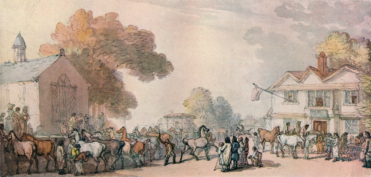 En hestemesse i Southampton, c1820, 1918 av Thomas Rowlandson