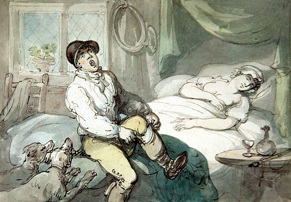 A Huntsman rising (akvarell på papir) av Thomas Rowlandson