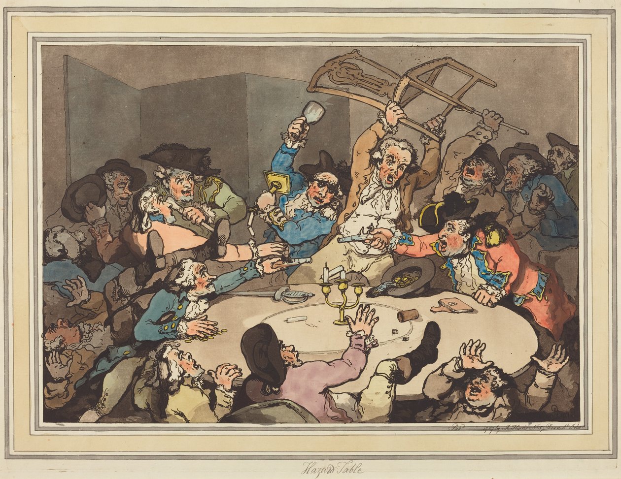 En oppjustering ved et risikobord av Thomas Rowlandson