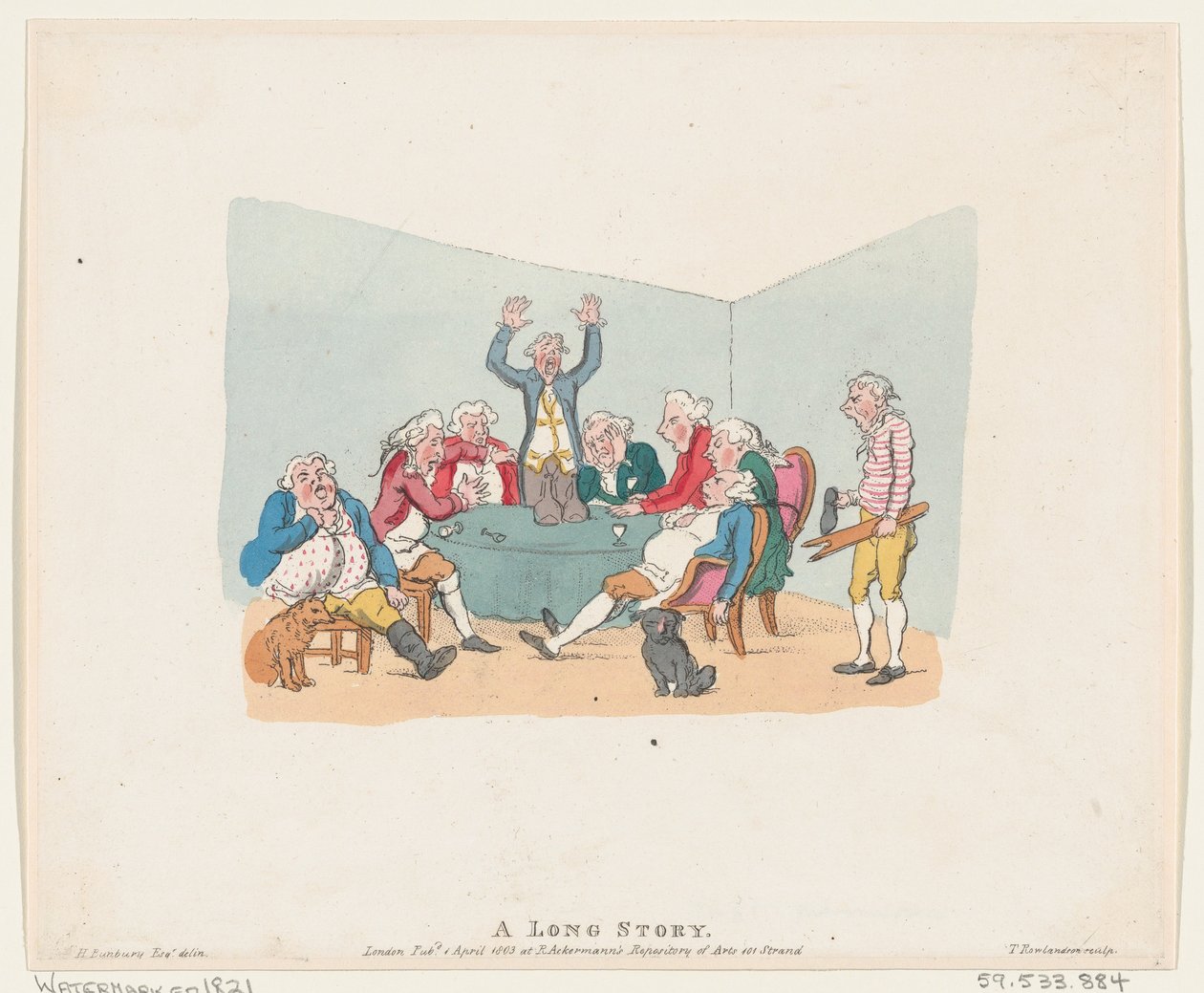 A Long Story, 1803 gjenutgitt etter 1821., 1803 gjenutgitt etter 1821. av Thomas Rowlandson