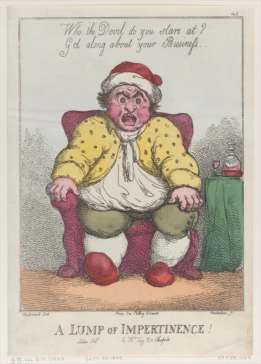 A Lump of Impertinence!, [30. september 1809] opptrykk., [30. september 1809] opptrykk. av Thomas Rowlandson
