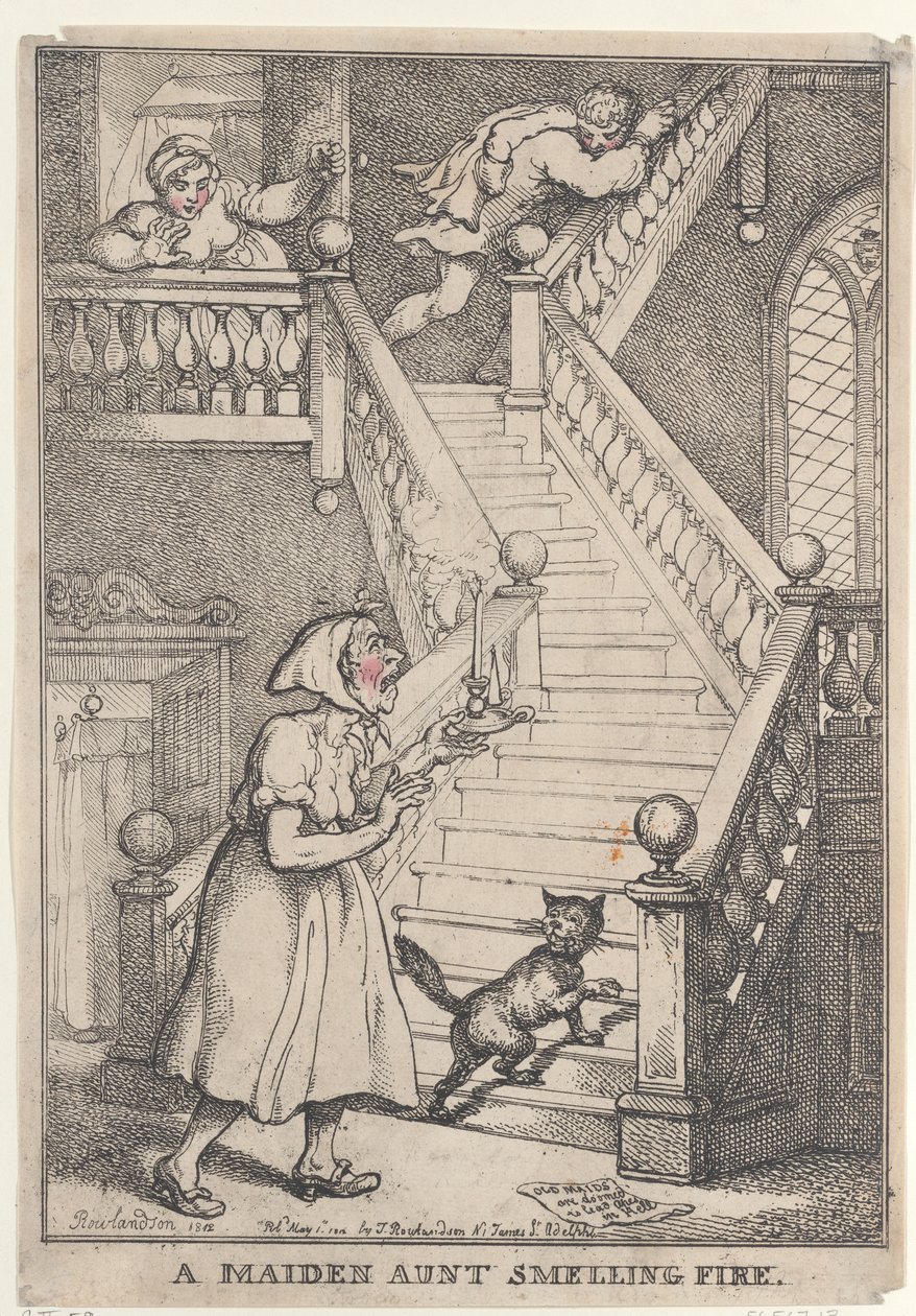 En ugift tante som lukter brann av Thomas Rowlandson
