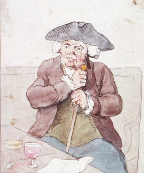 En mann som sitter i en taverna (penn, brunt blekk og akvarell på papir) av Thomas Rowlandson