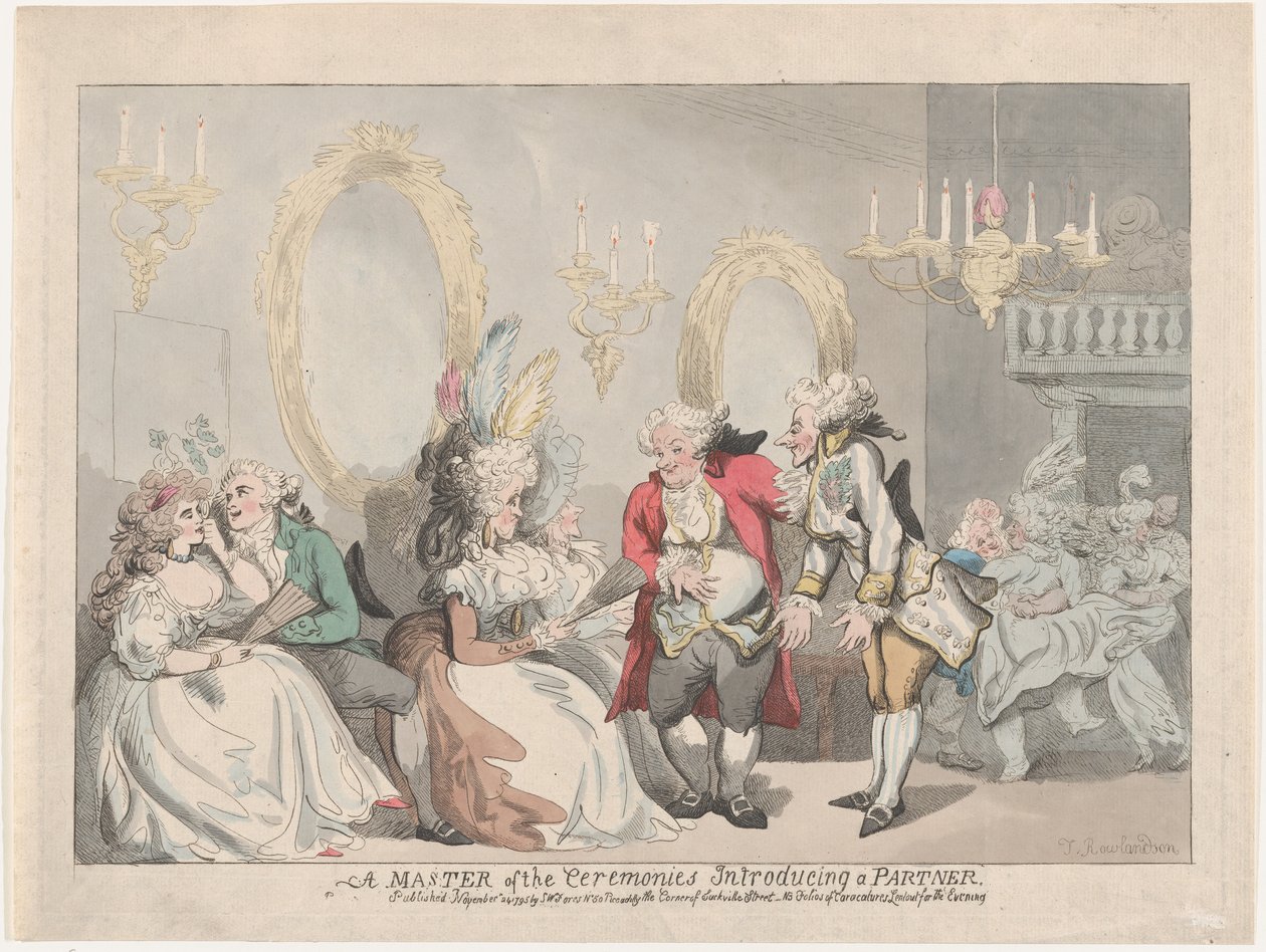 En seremoniemester som introduserer en partner, 24. november 1795., 24. november 1795. av Thomas Rowlandson