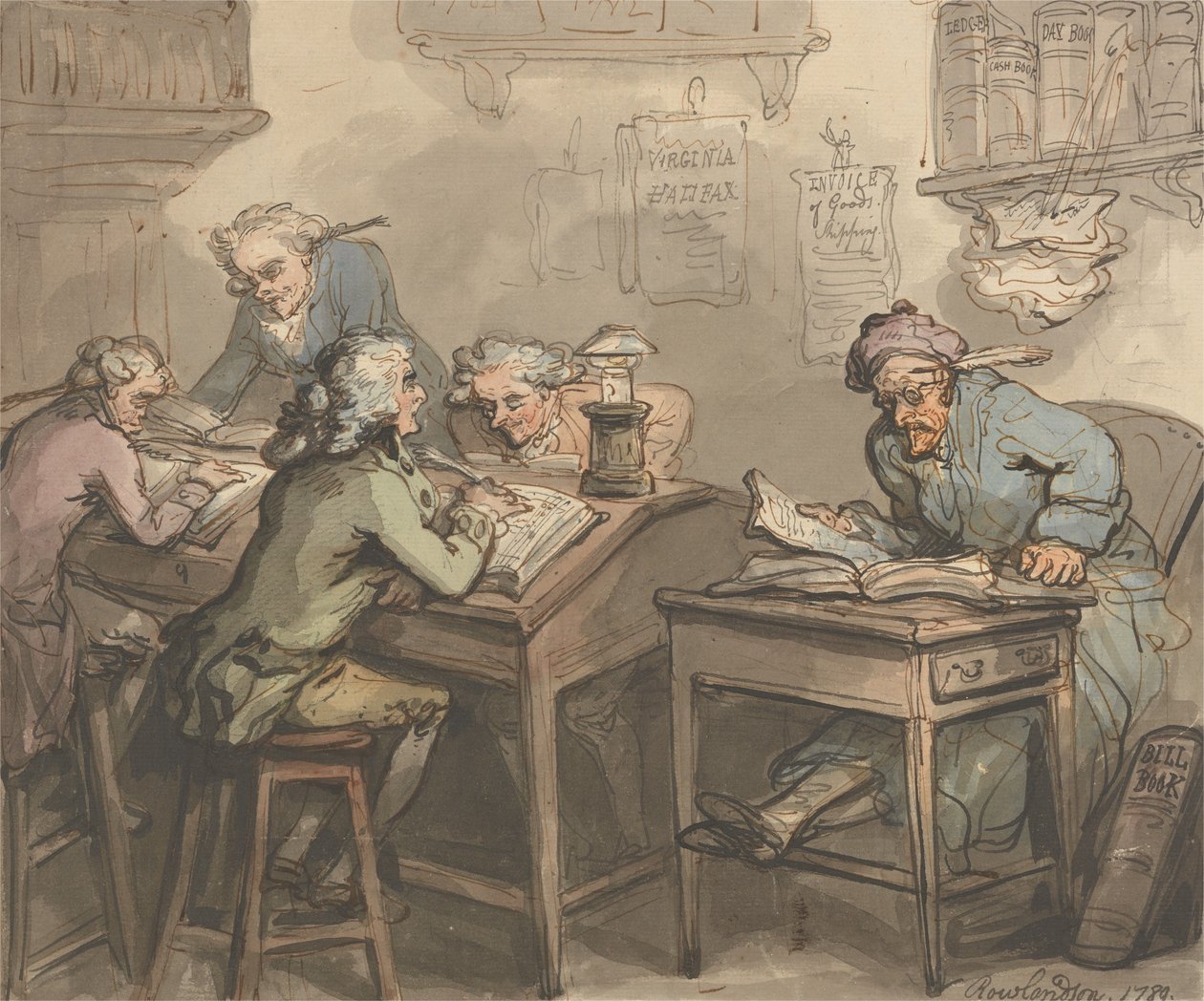 Et handelskontor av Thomas Rowlandson