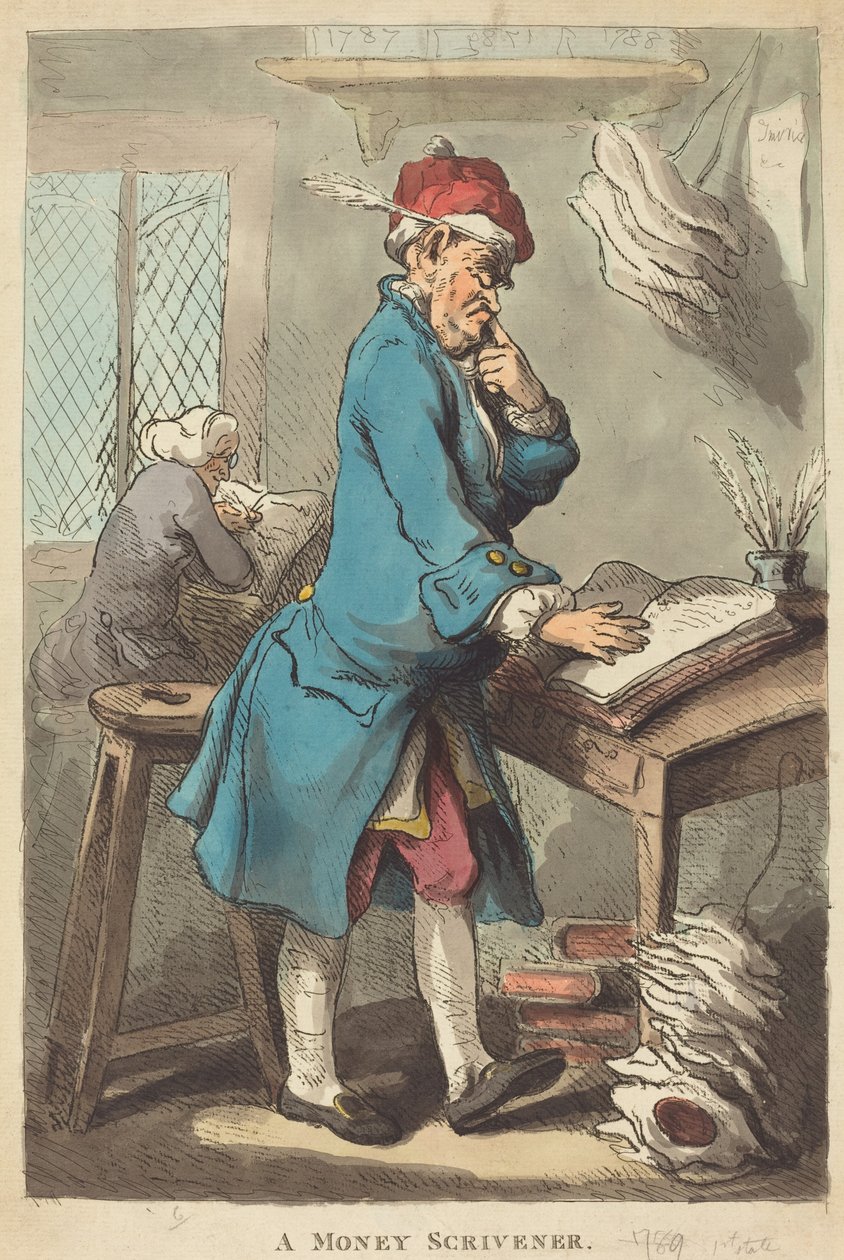 En Money Scrivener av Thomas Rowlandson