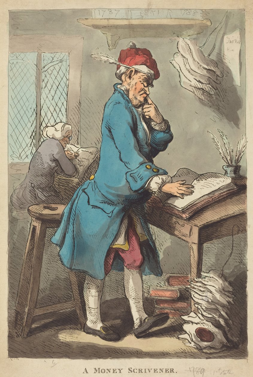 En pengeskriver av Thomas Rowlandson