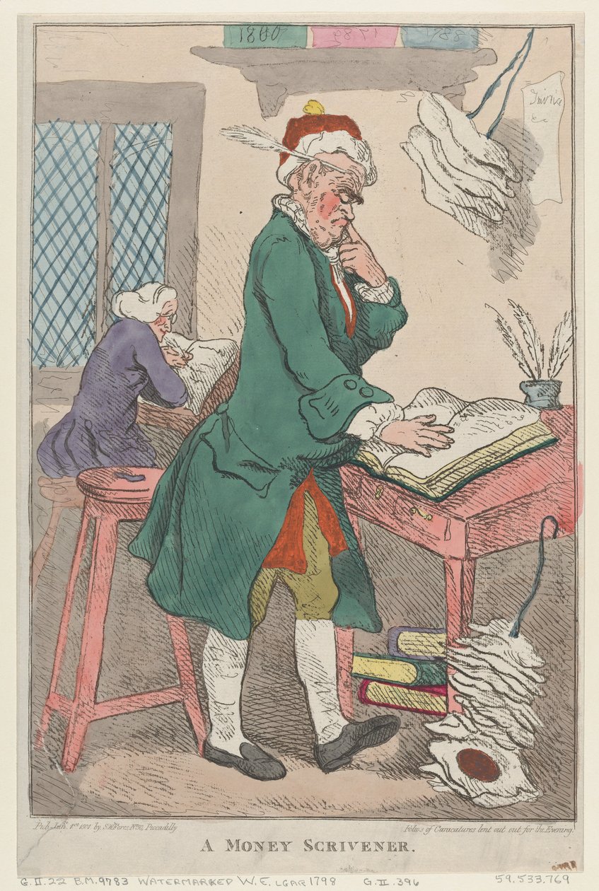 A Money Scrivener, 1. januar 1801., 1. januar 1801. av Thomas Rowlandson