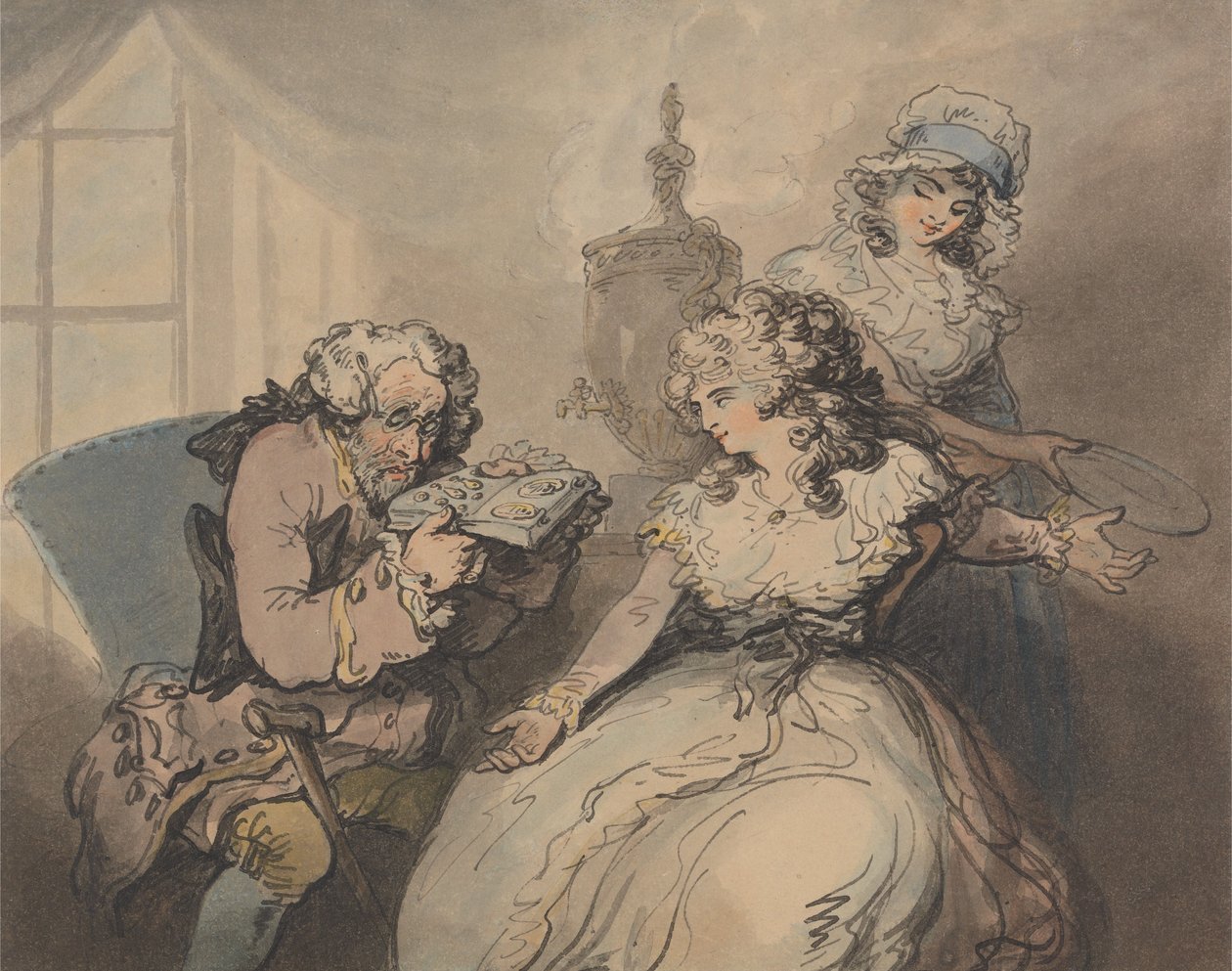 En pantelåner sammen med en kunde av Thomas Rowlandson
