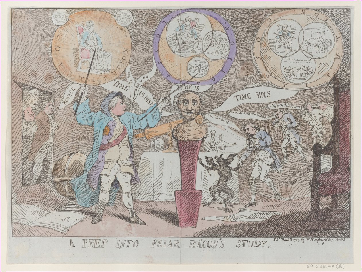 Et kikk inn i Friar Bacons studie, 3. mars 1784., 3. mars 1784. av Thomas Rowlandson