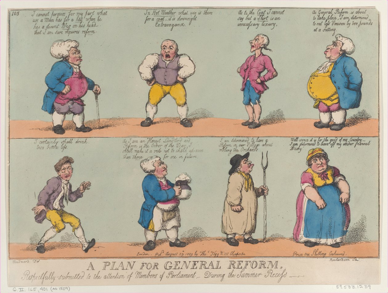 En plan for generell reform, med respekt forelagt medlemmer av..., 29. august 1809. av Thomas Rowlandson