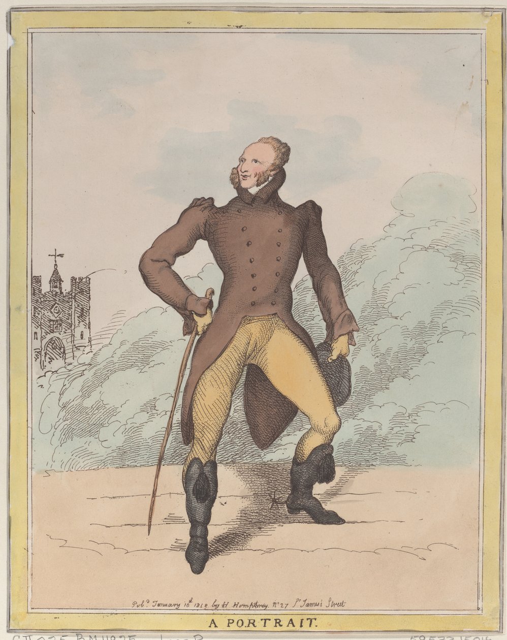 A Portrait Lord Petersham, 10. januar 1812., 10. januar 1812. av Thomas Rowlandson