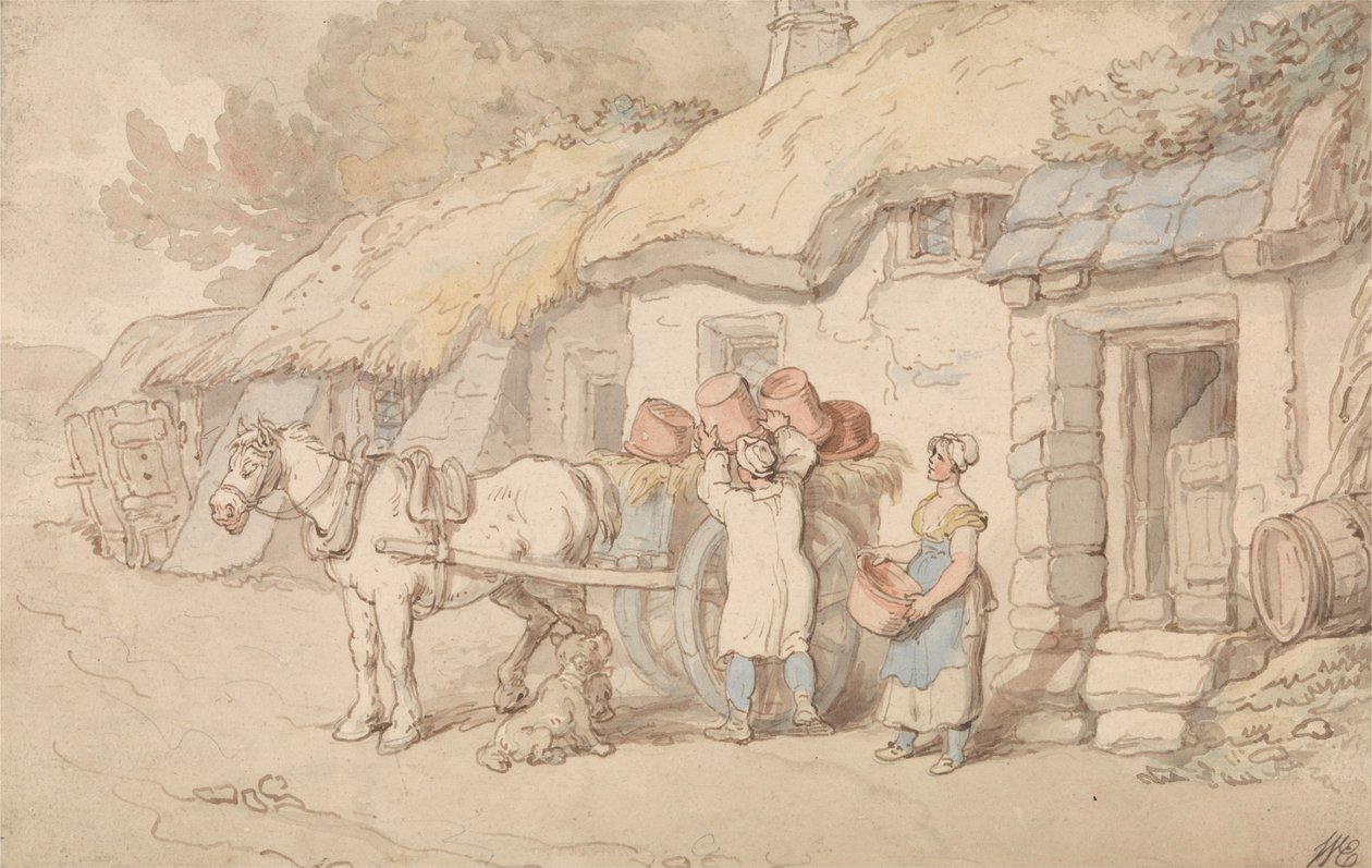 En pottemaker på vei ut av Thomas Rowlandson
