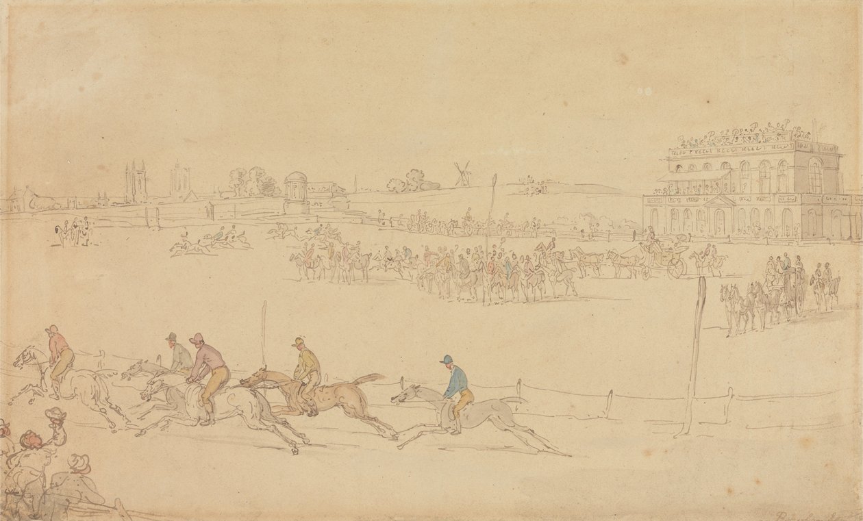 Et løp på Knavesmire i York av Thomas Rowlandson