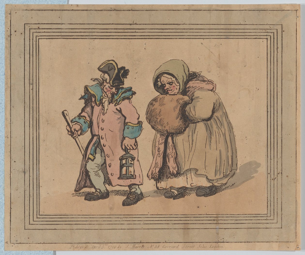 En retur fra et besøk, 3. april 1798., 3. april 1798. av Thomas Rowlandson