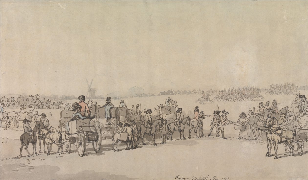 En anmeldelse av Blackheath, mai 1785 av Thomas Rowlandson