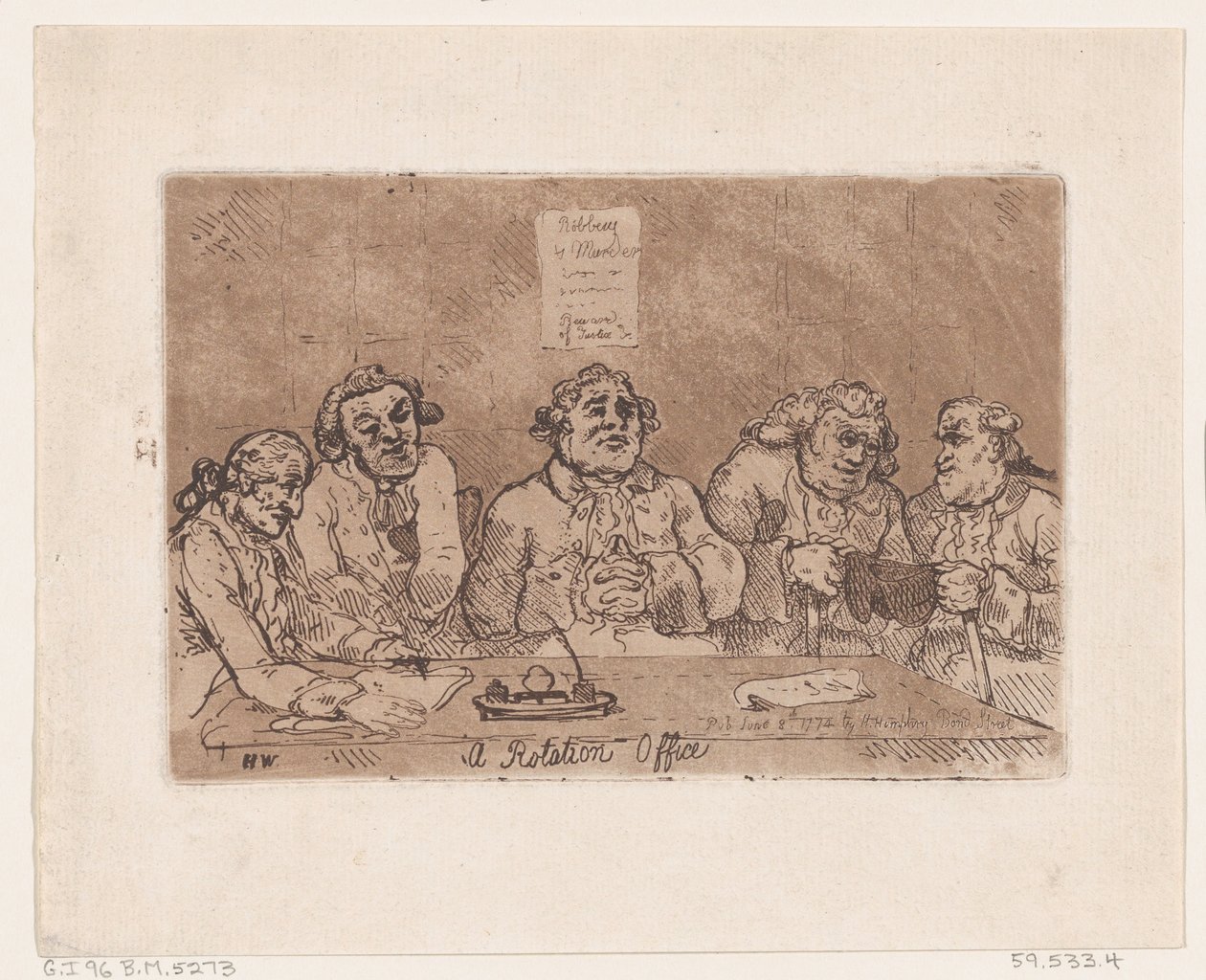 A Rotation Office, 8. juni 1774., 8. juni 1774. av Thomas Rowlandson
