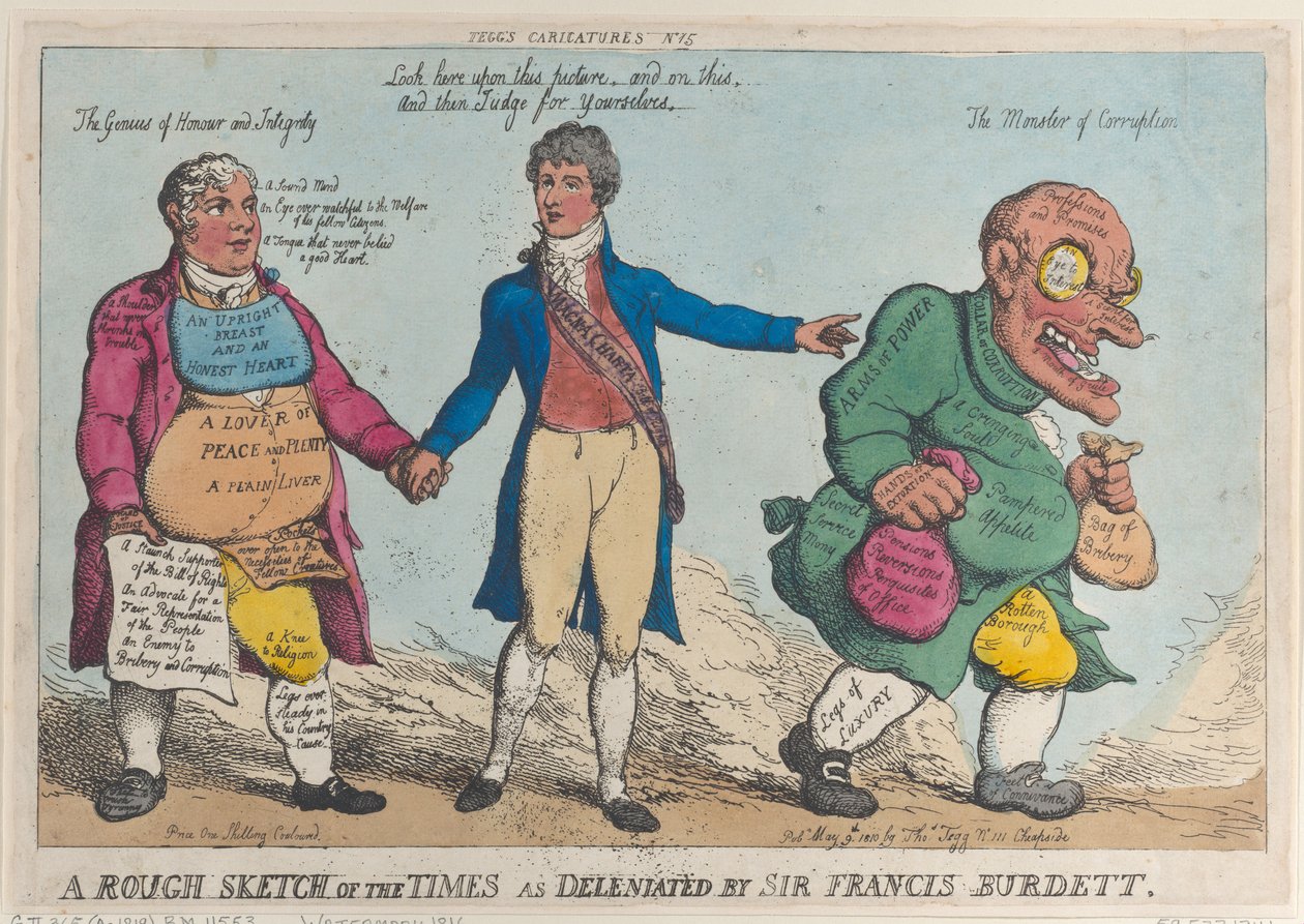 A Rough Sketch of the Times som deleniert av Sir Francis Burdett, 1810., 1810. av Thomas Rowlandson