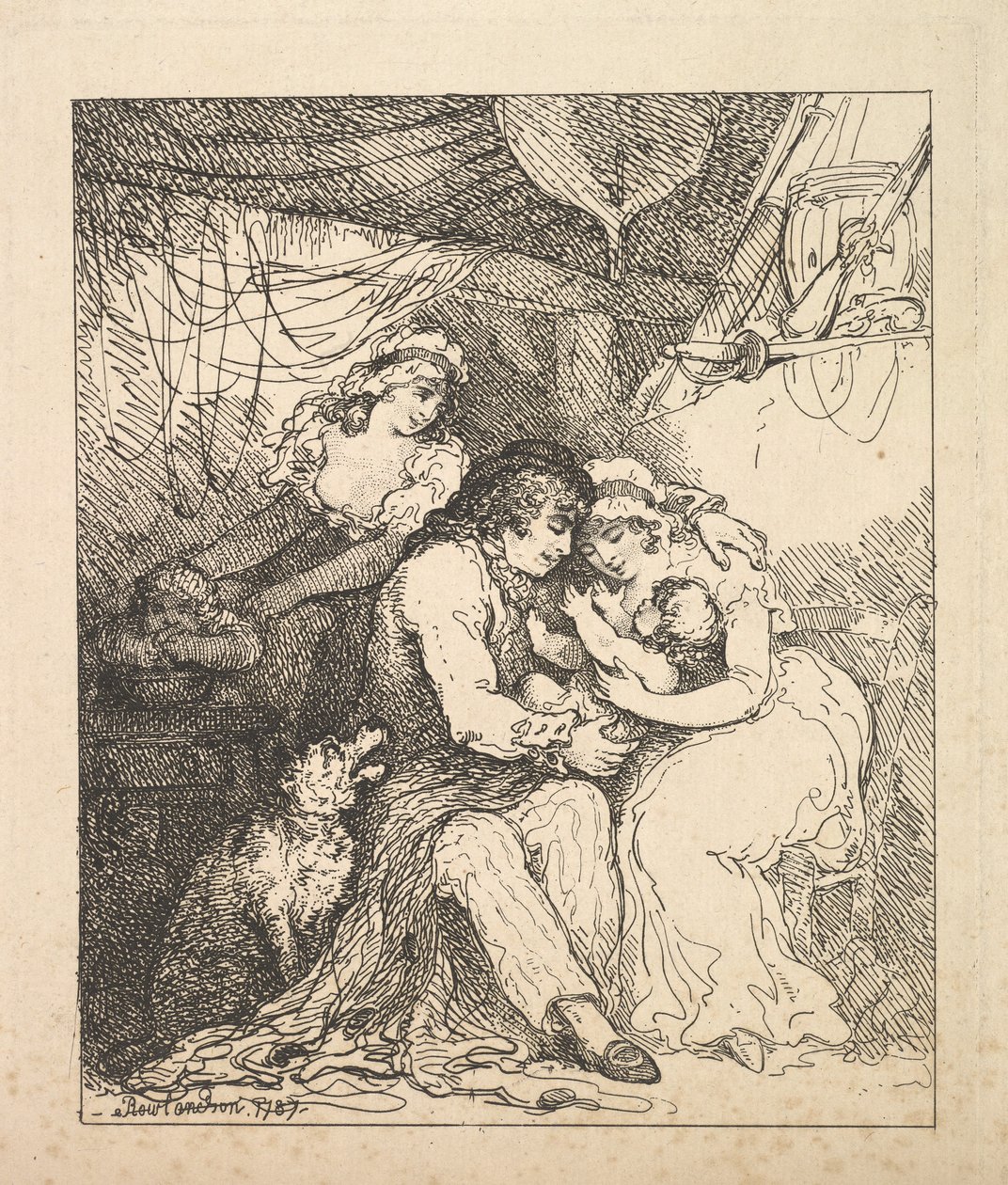 En sjømannsfamilie, 1787. av Thomas Rowlandson