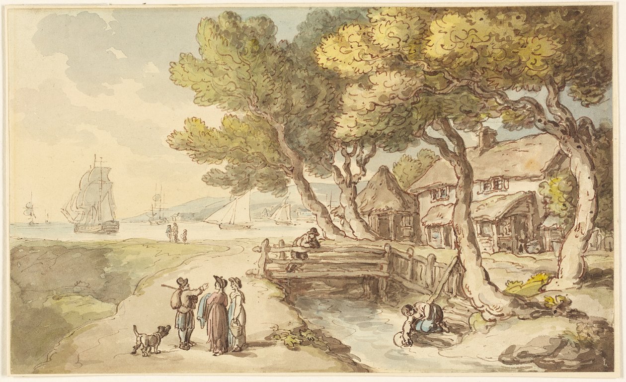 En scene i Cornwall av Thomas Rowlandson