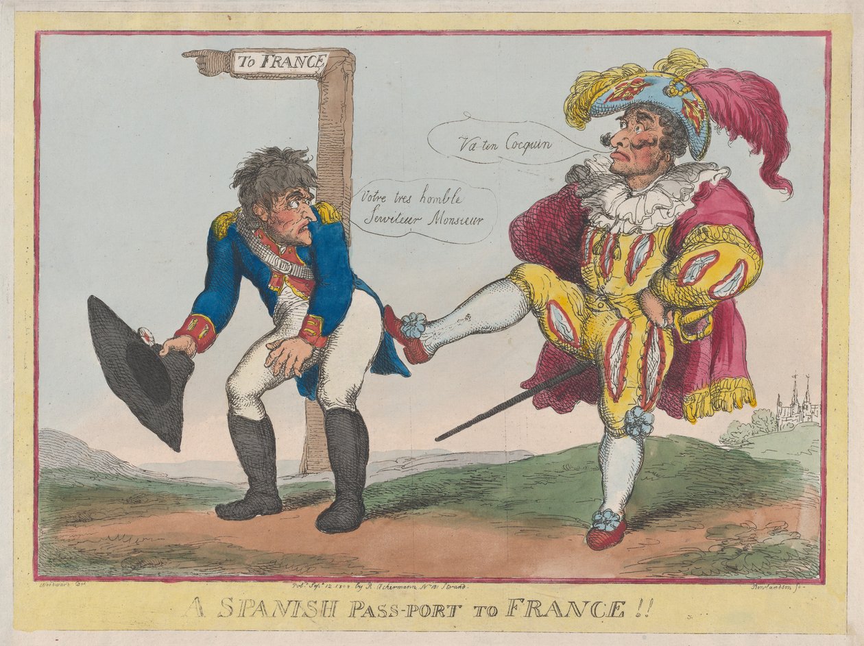 En spansk passport til Frankrike!!, 12. september 1808., 12. september 1808. av Thomas Rowlandson