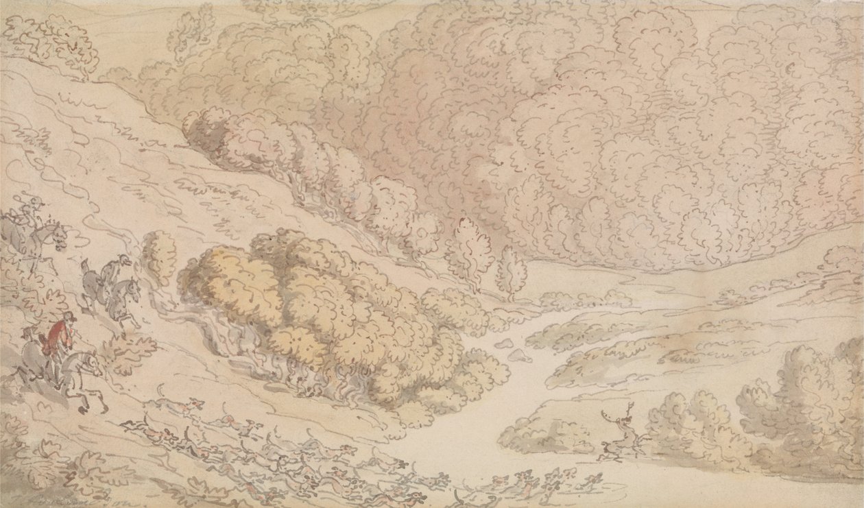 En hjortejakt i West Country av Thomas Rowlandson