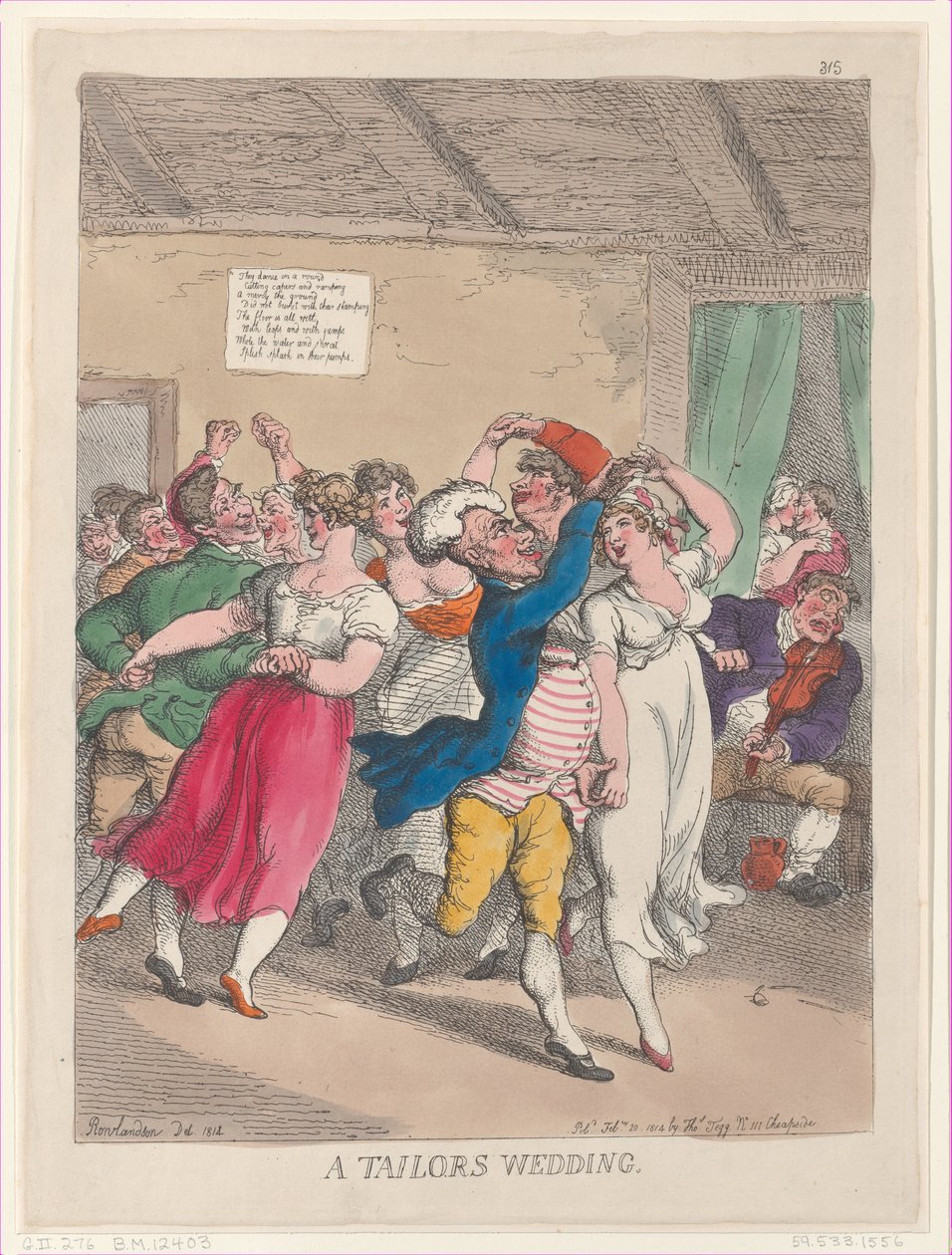 A Tailors Wedding, 20. februar 1814., 20. februar 1814. av Thomas Rowlandson