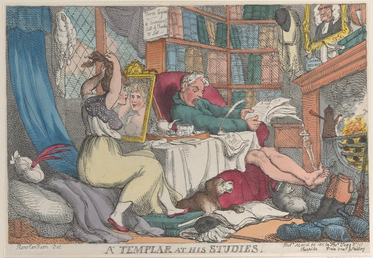 A Templar at His Studies, 20. mars 1811., 20. mars 1811. av Thomas Rowlandson