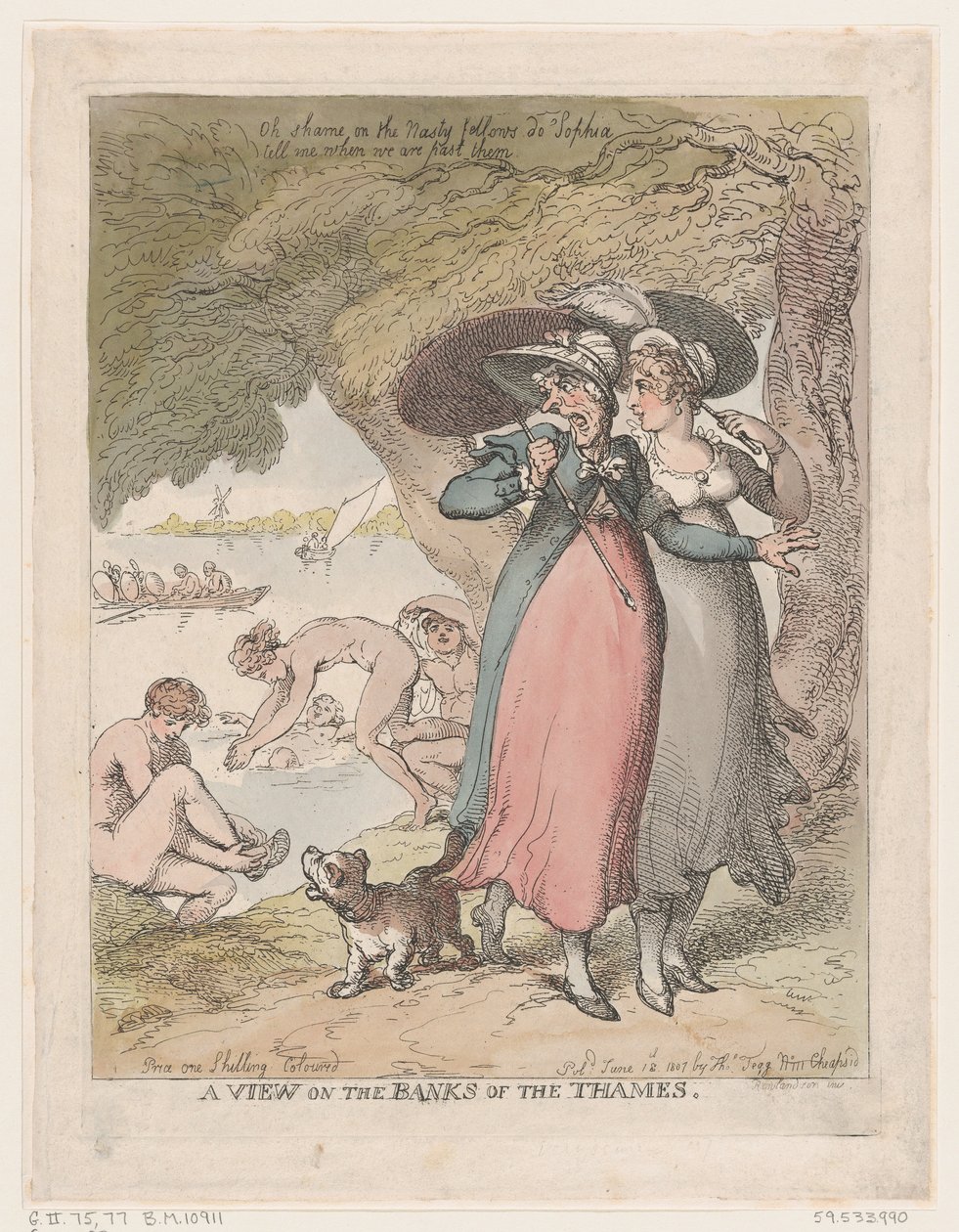 A View on the Banks of Themsen, 18. juni 1807., 18. juni 1807. av Thomas Rowlandson