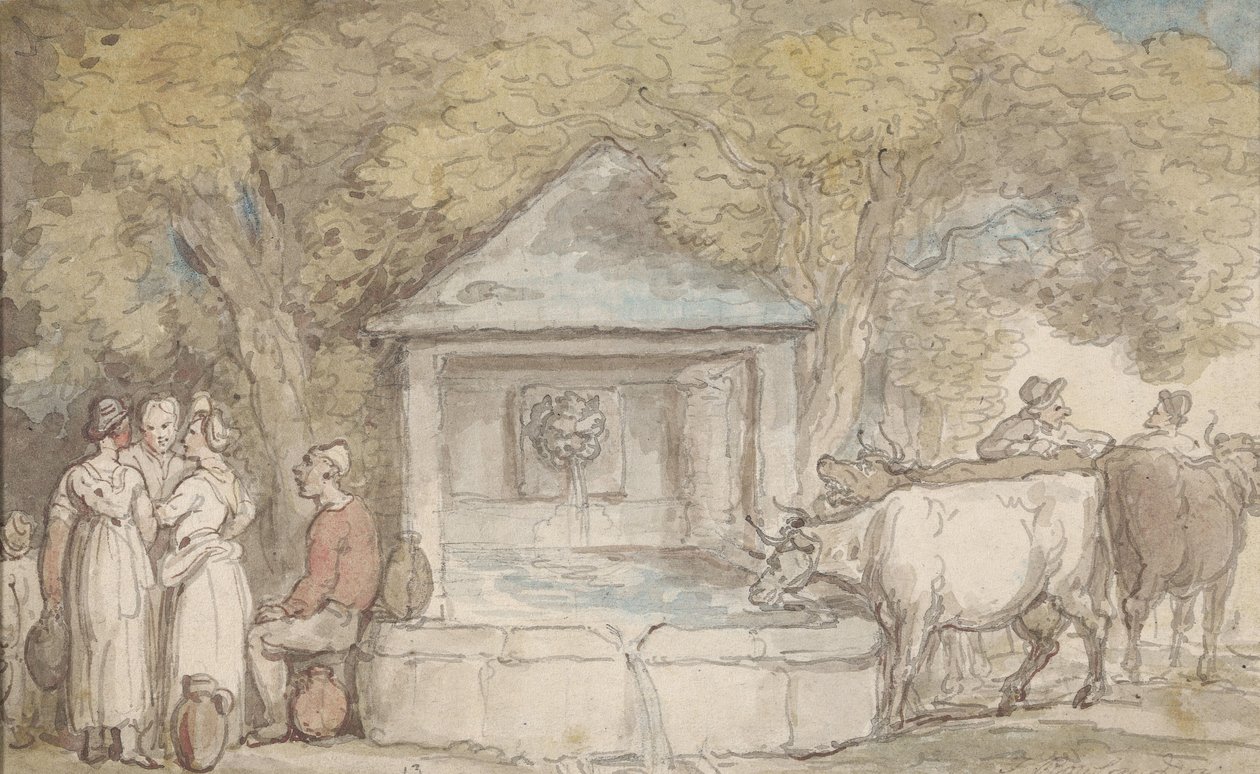 En landsbybrønn av Thomas Rowlandson