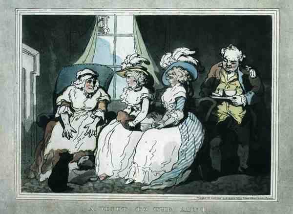 "A Visit to the Aunt", aquatinted av Francis Jukes (1747-1812), pub. av E. Jackson av Thomas Rowlandson