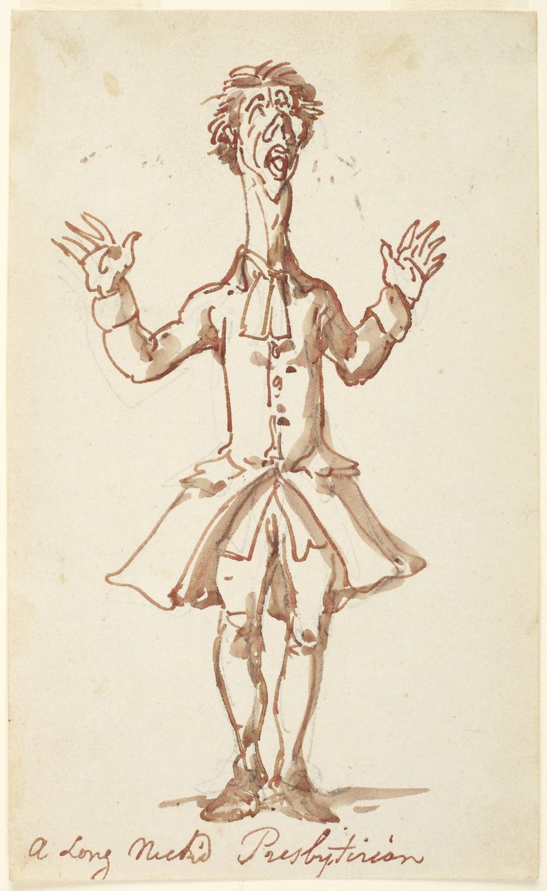En presbyterianer med lang hals av Thomas Rowlandson