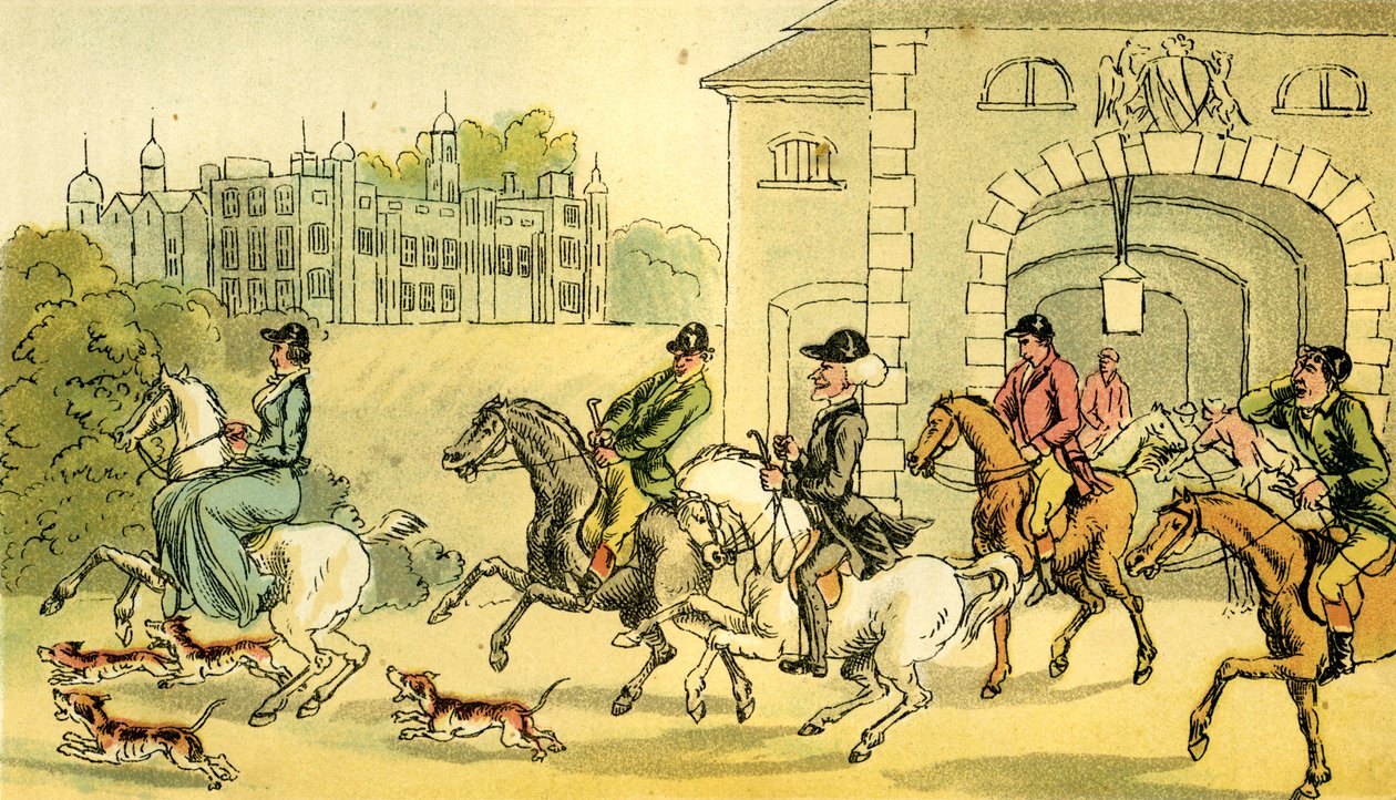 "Et edelt jaktparti" av Thomas Rowlandson