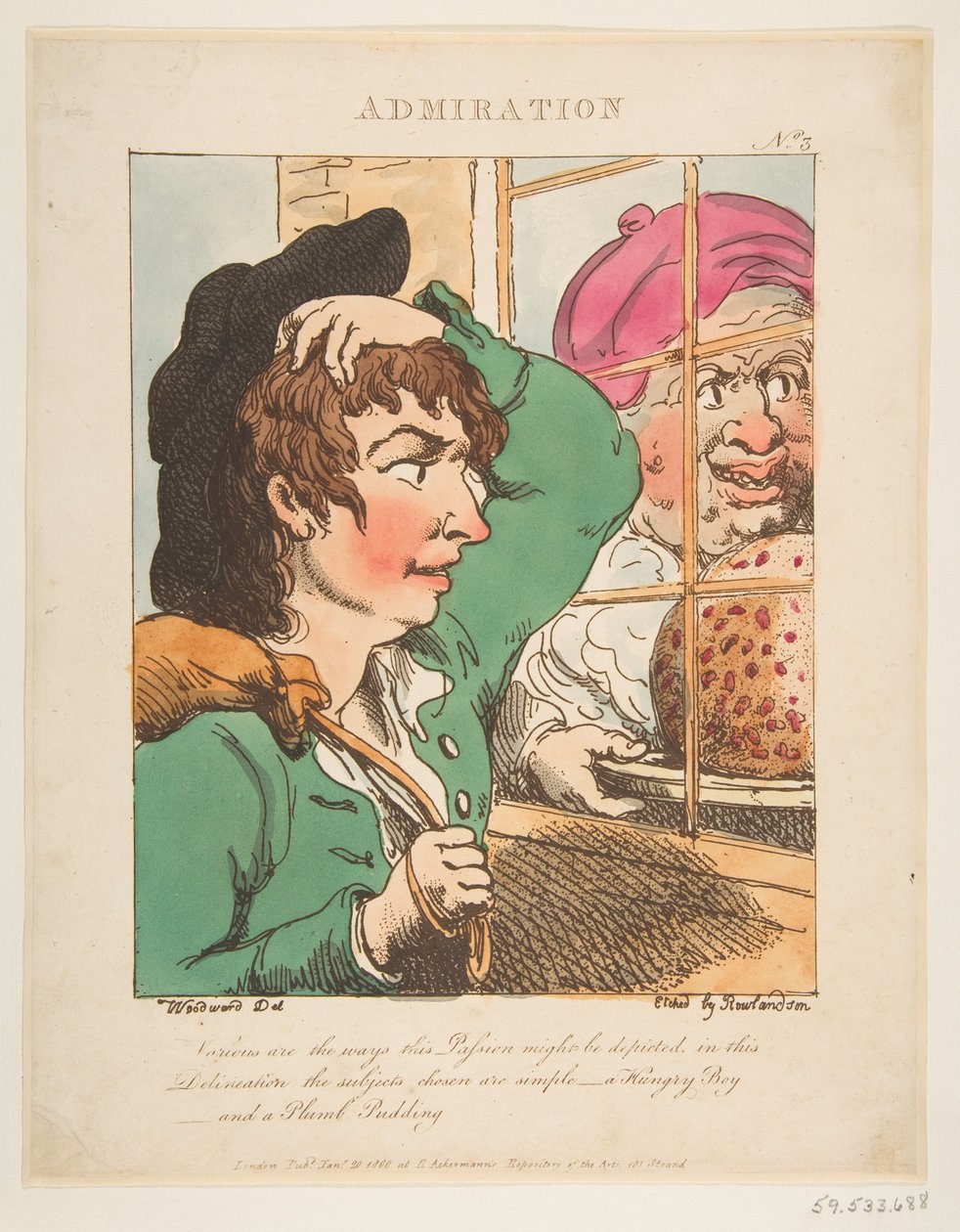 Admiration Le Brun Travested, eller Caricatures of the Passions, 20. januar 1800. av Thomas Rowlandson