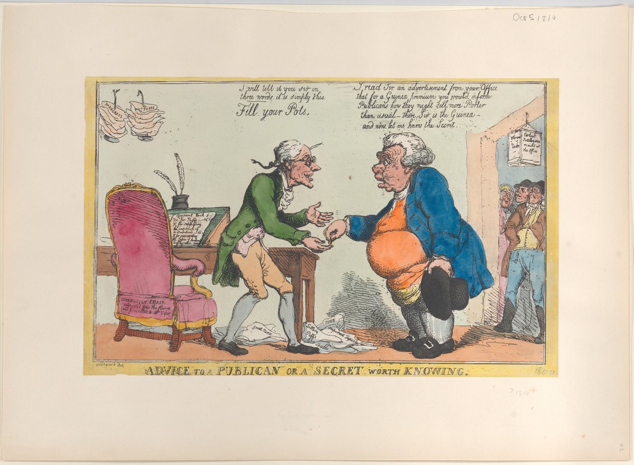 Råd til en toller, eller en hemmelighet verdt å vite, 1810., 1810. av Thomas Rowlandson