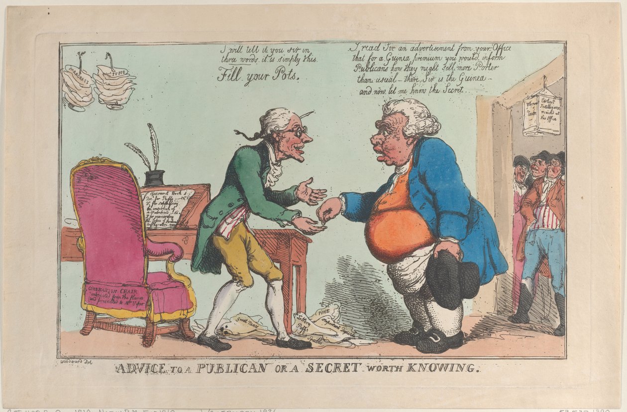 Råd til en toller, eller en hemmelighet verdt å vite, 1810., 1810. av Thomas Rowlandson