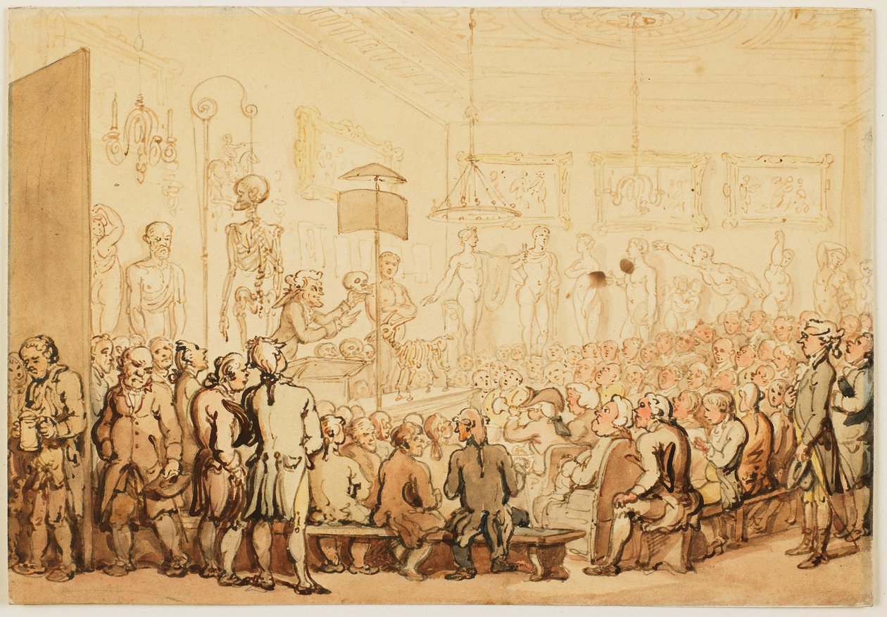 En forelesning om anatomi ved Royal Academy of Arts av Thomas Rowlandson
