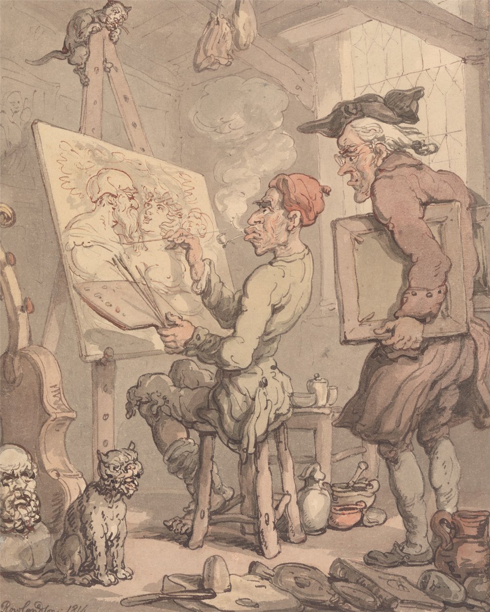 Et kunstneratelier av Thomas Rowlandson