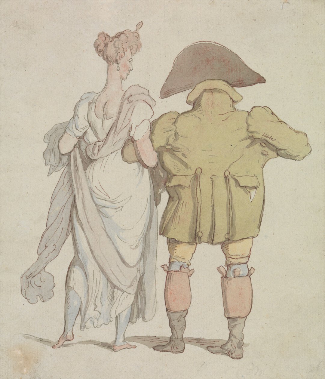 En eldre bukk som går sammen med en dame av Thomas Rowlandson