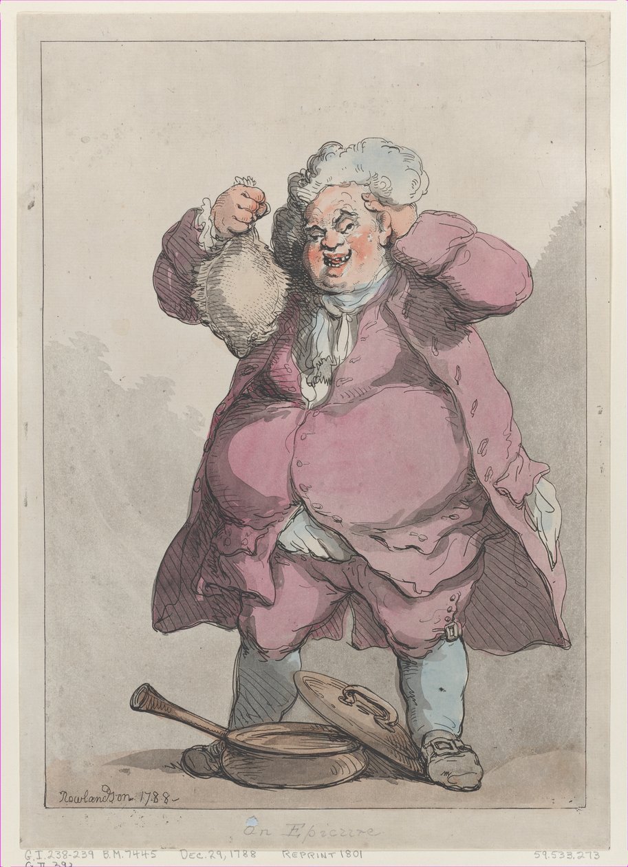 An Epicure, [29. desember 1788], gjenutgitt 1801., [29. desember 1788], gjenutgitt 1801. av Thomas Rowlandson