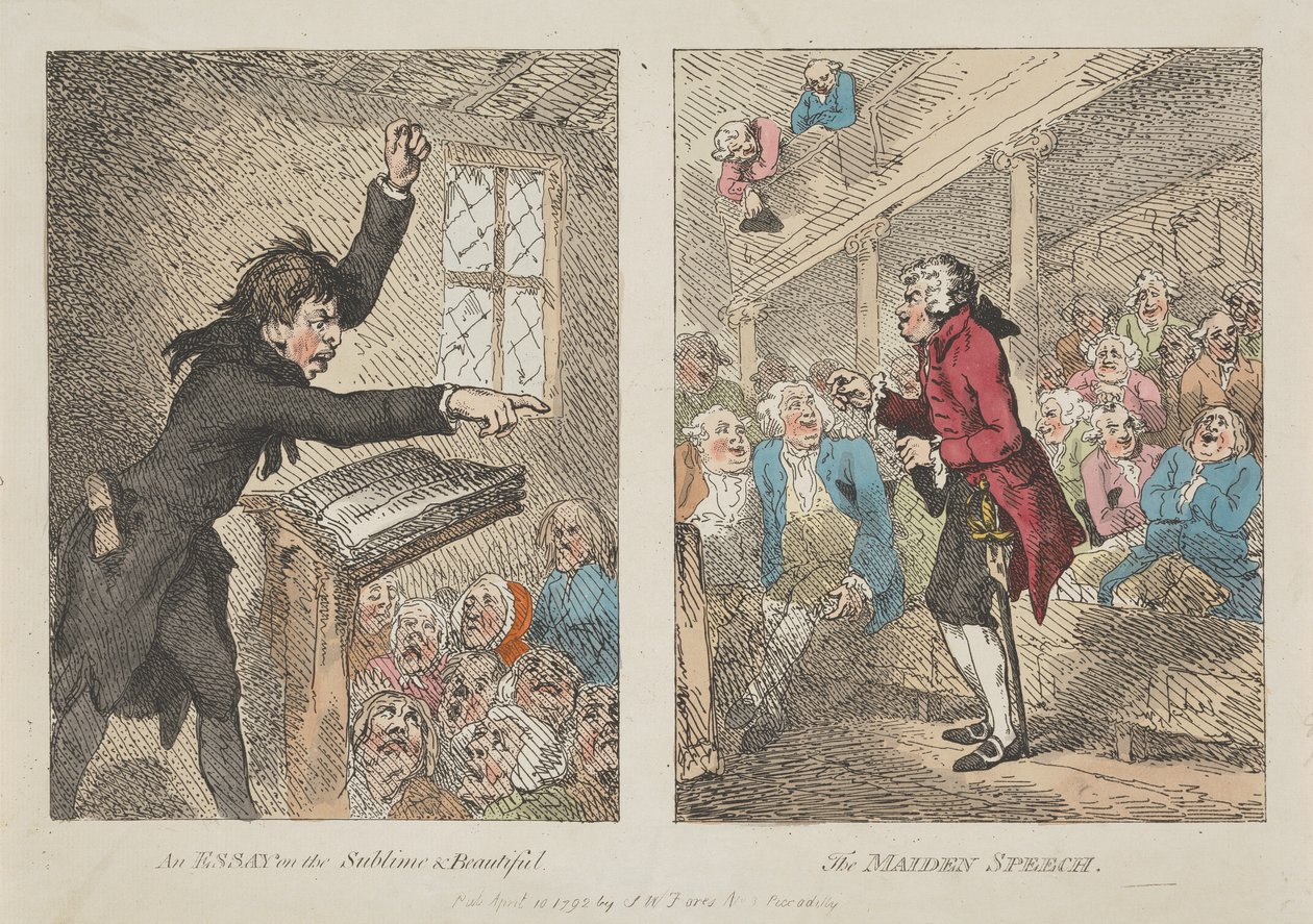Et essay om det sublime og det vakre, «Jomfruens tale» av Thomas Rowlandson