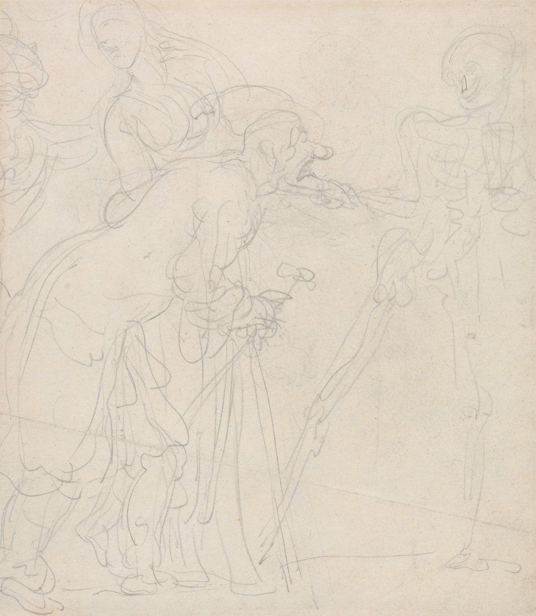 En gammel mann som blir hånet av døden av Thomas Rowlandson