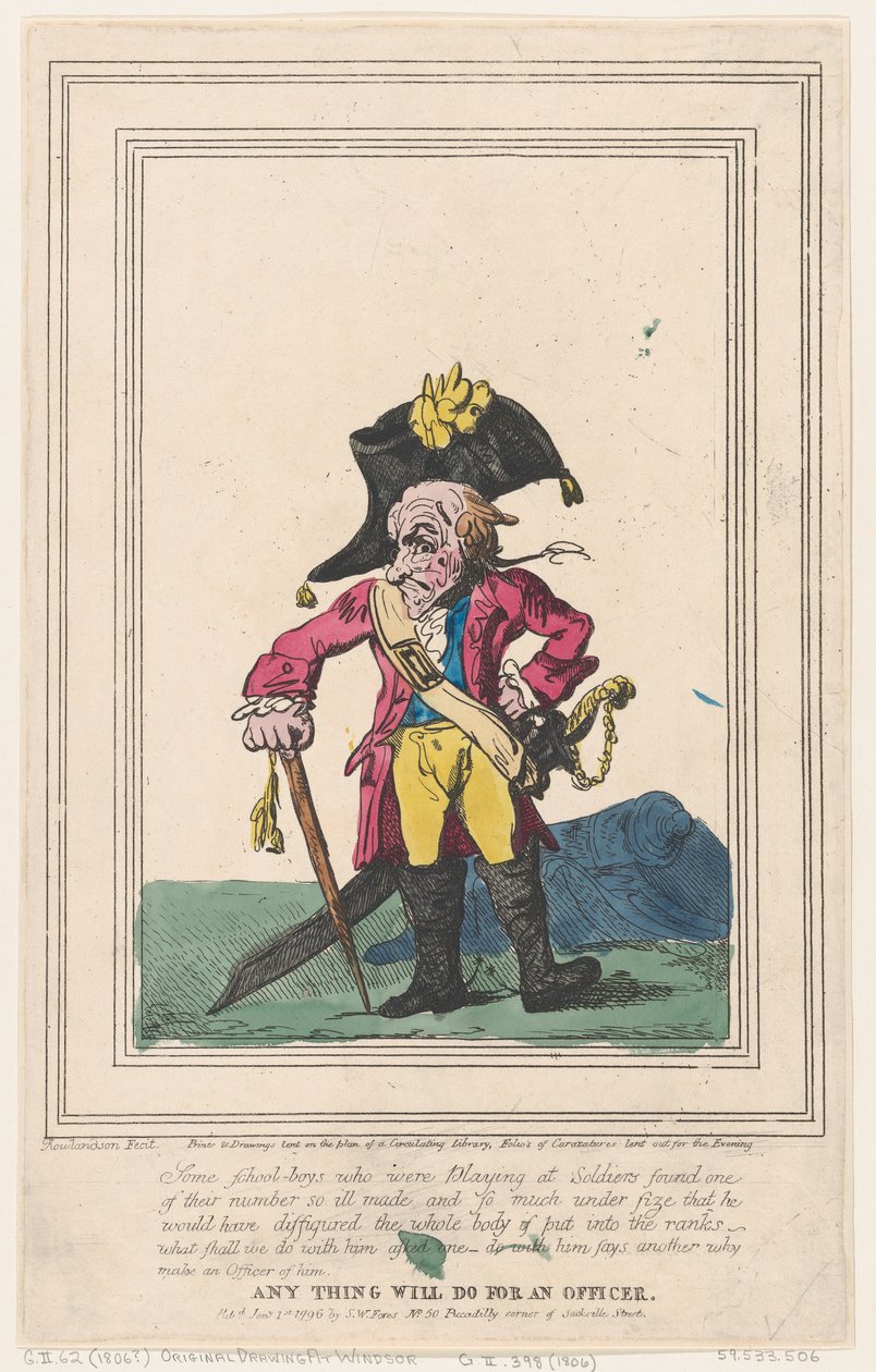 Alt vil gjøre for en offiser, 1. januar 1796., 1. januar 1796. av Thomas Rowlandson