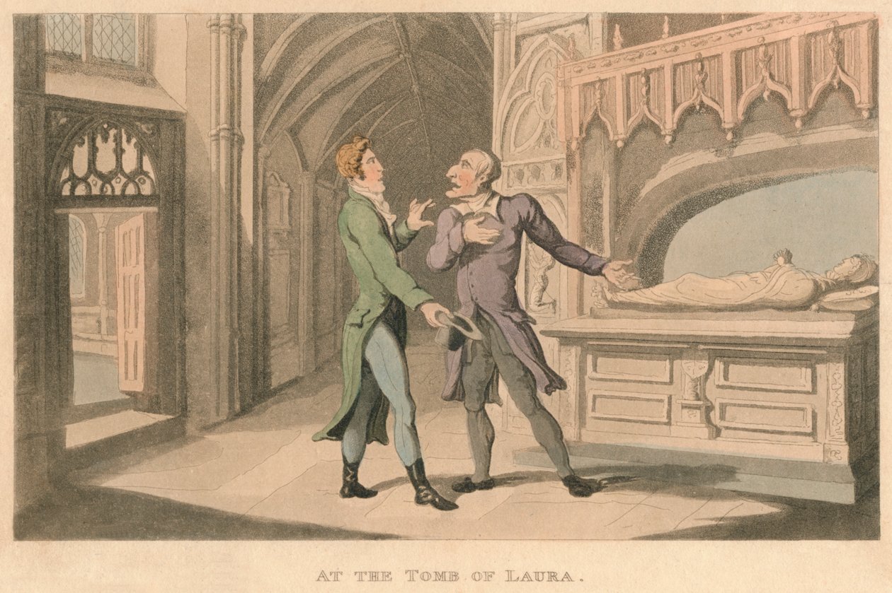 Ved graven til Laura, 1821 av Thomas Rowlandson