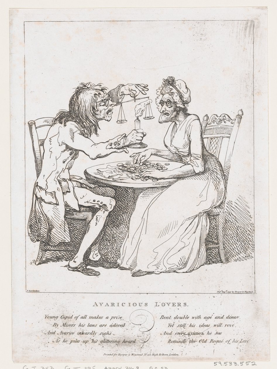 Avaricious Lovers, 1. august 1797., 1. august 1797. av Thomas Rowlandson