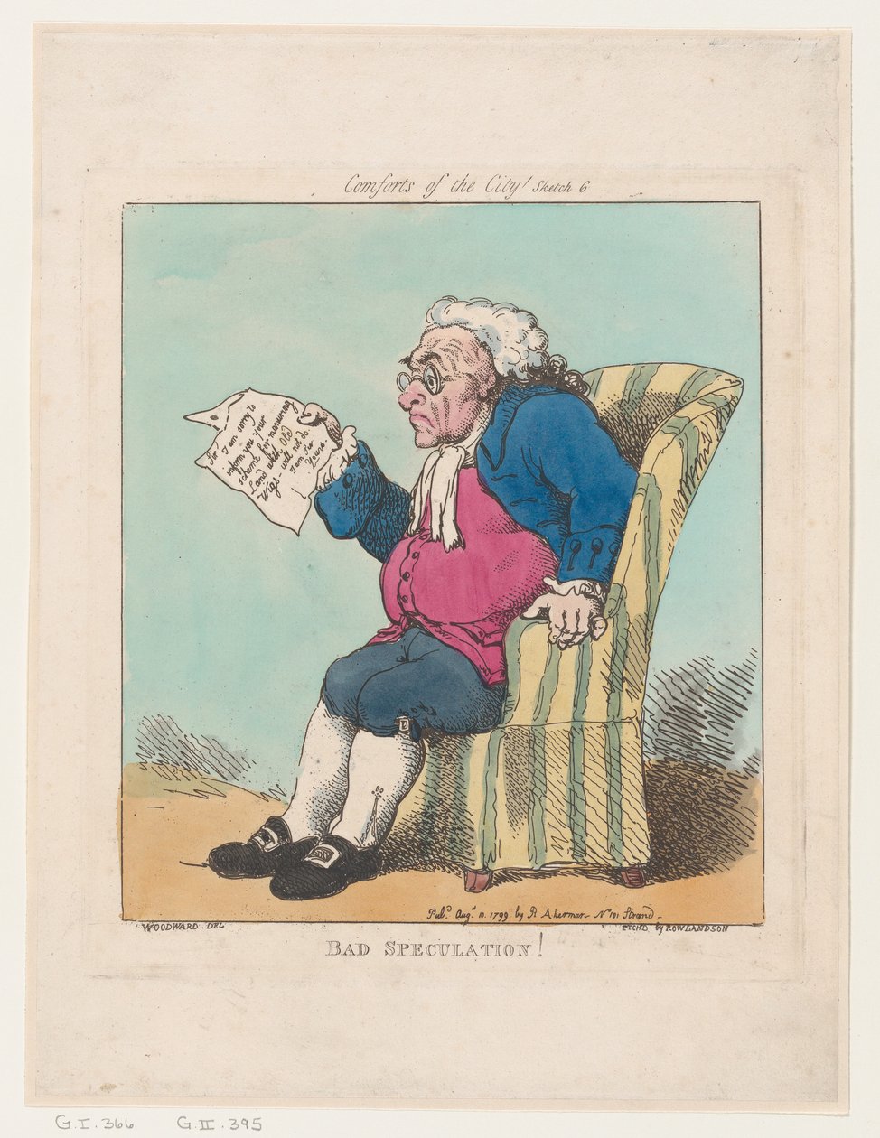 Dårlige spekulasjoner, 10. august 1799., 10. august 1799. av Thomas Rowlandson